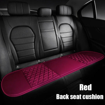 3D breathable car seat cover red rear bench cushion mat installed in car backseat diamond quilted pattern