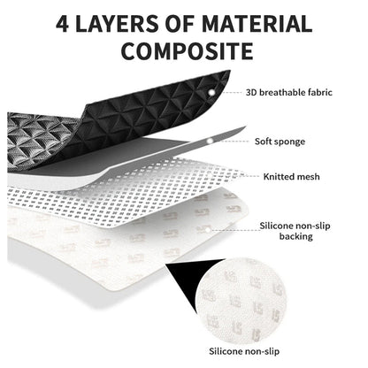 Side profile of 3D breathable car seat cover pad