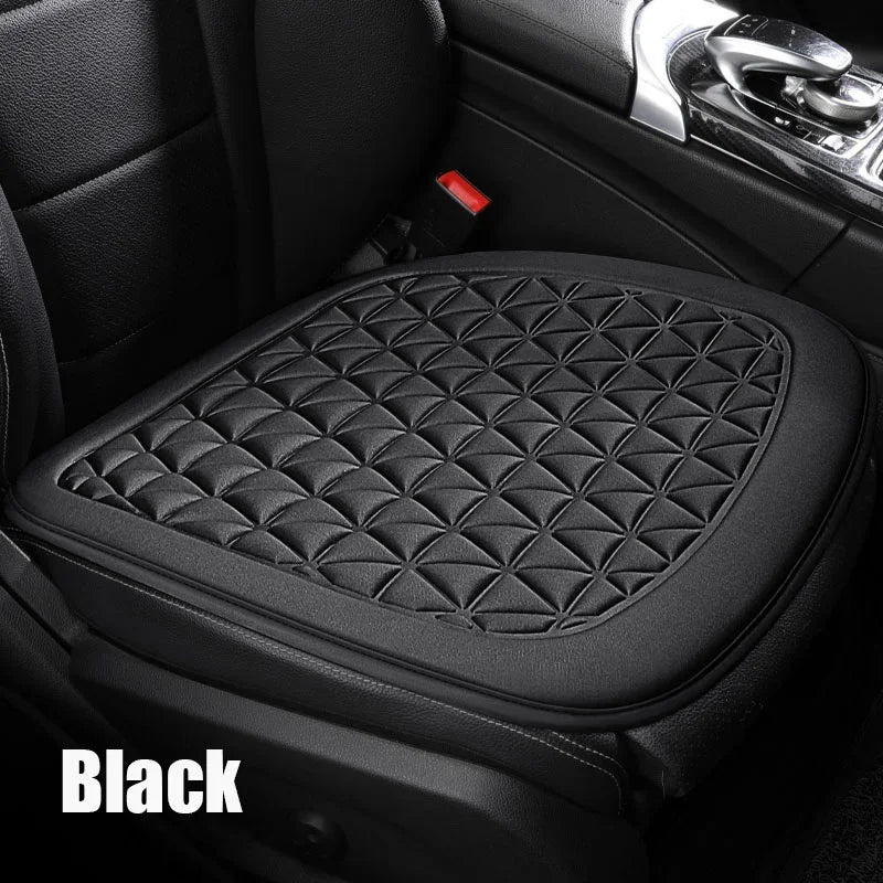 3D breathable car seat cushion black single front seat pad installed on driver seat diamond quilted pattern