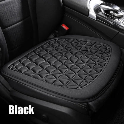 3D breathable car seat cushion black single front seat pad installed on driver seat diamond quilted pattern