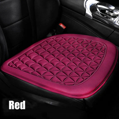 3D breathable car seat cushion red single front seat pad installed on driver seat diamond quilted pattern