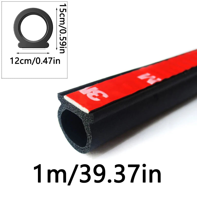 D-Type EPDM Rubber Door Seal Strip – 2M Universal Car Insulation