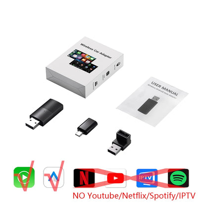 Android CarPlay AI Box – Wireless Adapter with 5G, Netflix, YouTube