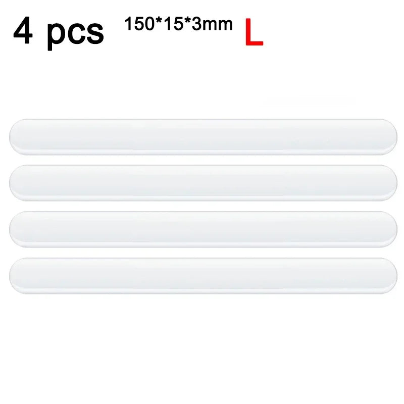 4pcs Transparent Door Bowl Protectors – Silicone Scratch Guards