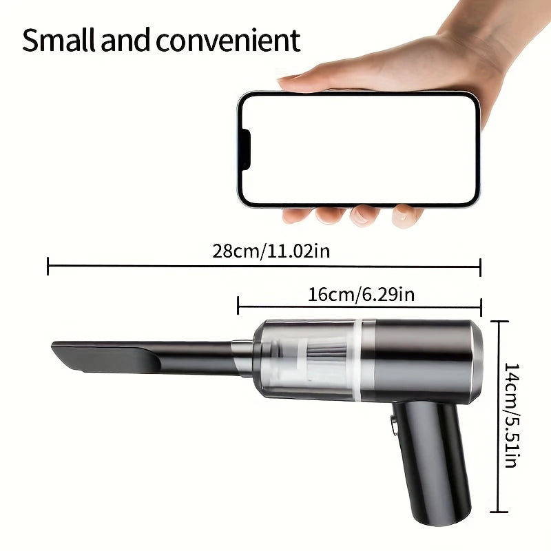 120W Cordless Handheld Vacuum – USB Rechargeable for Car & Home