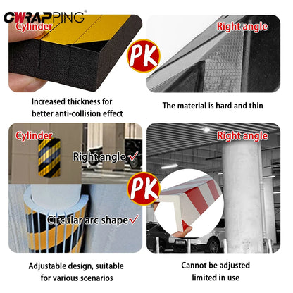 Garage Wall Foam Bumper Guard – Reflective Corner Protector