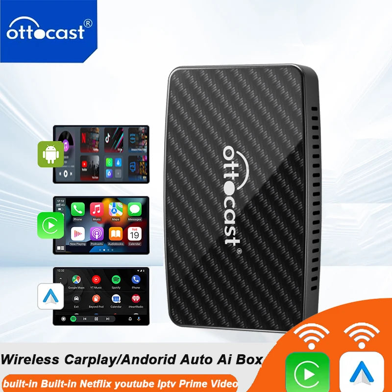 Android CarPlay AI Box – Wireless Adapter with 5G, Netflix, YouTube