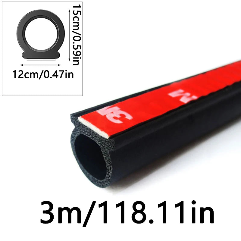 D-Type EPDM Rubber Door Seal Strip – 2M Universal Car Insulation