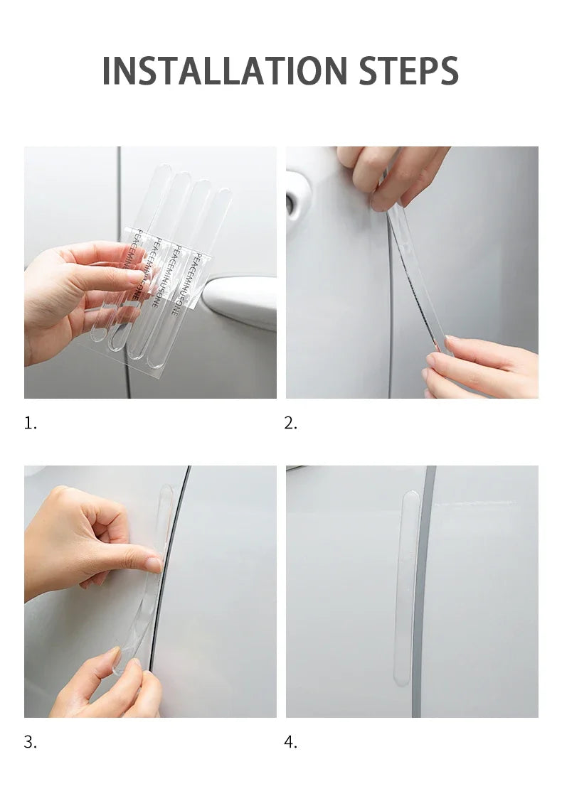 4pcs Transparent Door Bowl Protectors – Silicone Scratch Guards