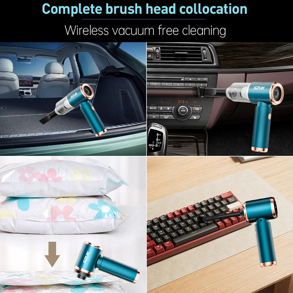 Cordless Car Vacuum – Brushless 4000mAh Dual Mode & Blower