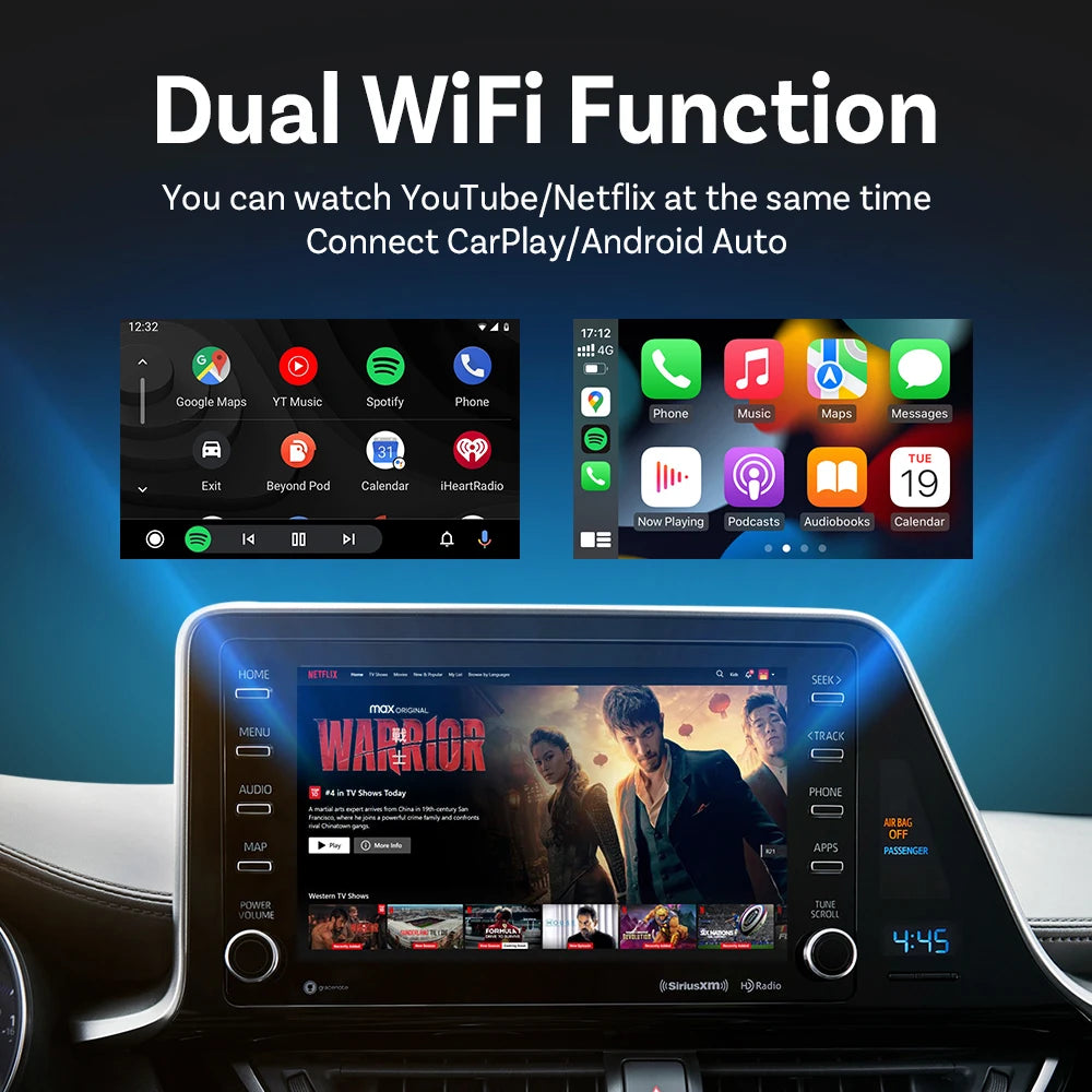 Android CarPlay AI Box – Wireless Adapter with 5G, Netflix, YouTube