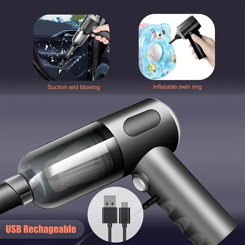 120W Cordless Handheld Vacuum – USB Rechargeable for Car & Home