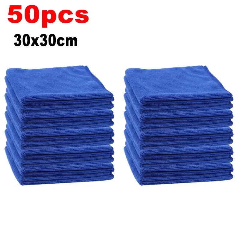 25-Pack Microfiber Car Towels – 25×25cm Thick Cleaning Cloths