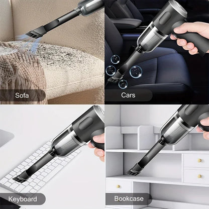 120W Cordless Handheld Vacuum – USB Rechargeable for Car & Home