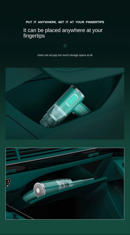 Cordless Car Vacuum – Portable Handheld USB Rechargeable