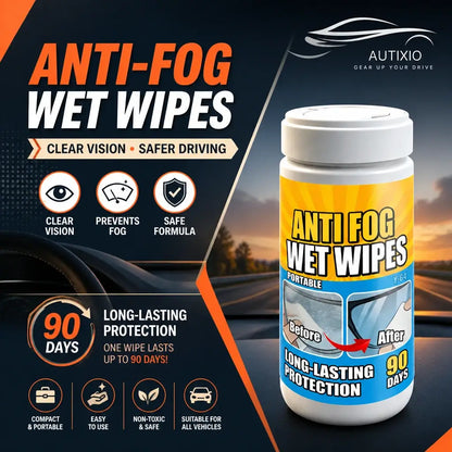 Anti-fog wet wipes for car glass – 90-day long-lasting protection, clear vision and safer driving