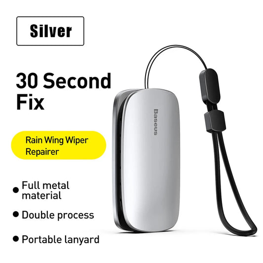 Baseus wiper blade repair tool in silver finish – restores worn rubber edges