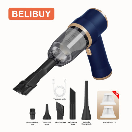 BELIBUY blue handheld vacuum for home and car – cordless and lightweight