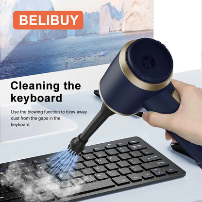 Cordless vacuum cleaning office desk and keyboard – versatile for multiple uses