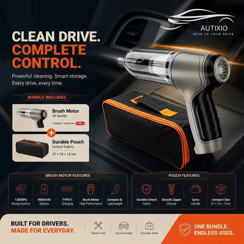 Compact Car Vacuum Cleaner – Mini Brushless Handheld 12000Pa