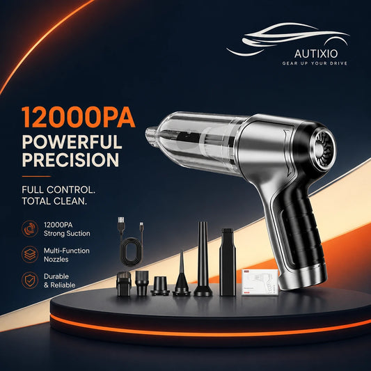 Brushless handheld car vacuum with 12000Pa suction – cordless design with battery