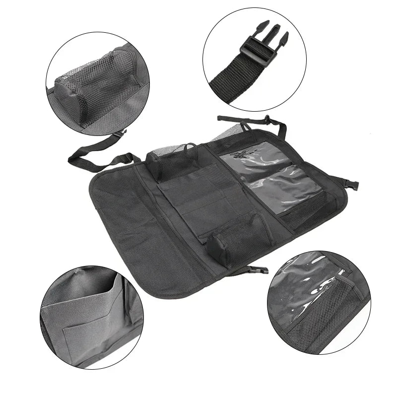 Interior pocket layout with tablet compartment on organizer