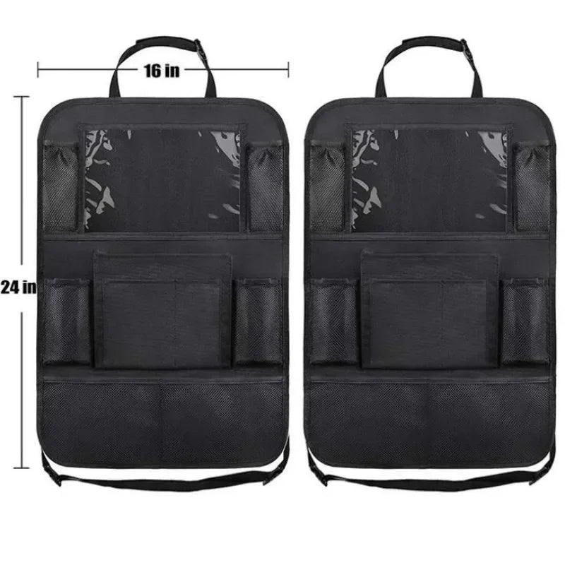 Product detail showing quality construction of back seat organizer