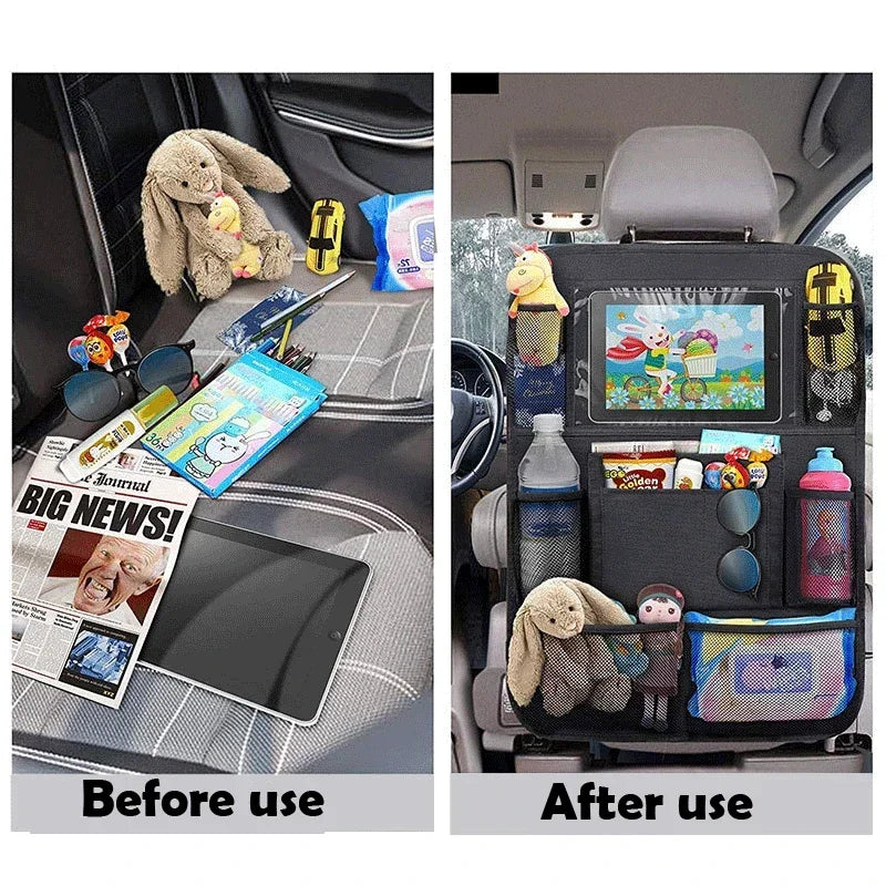 Seat attachment system for securing organizer to car back seat