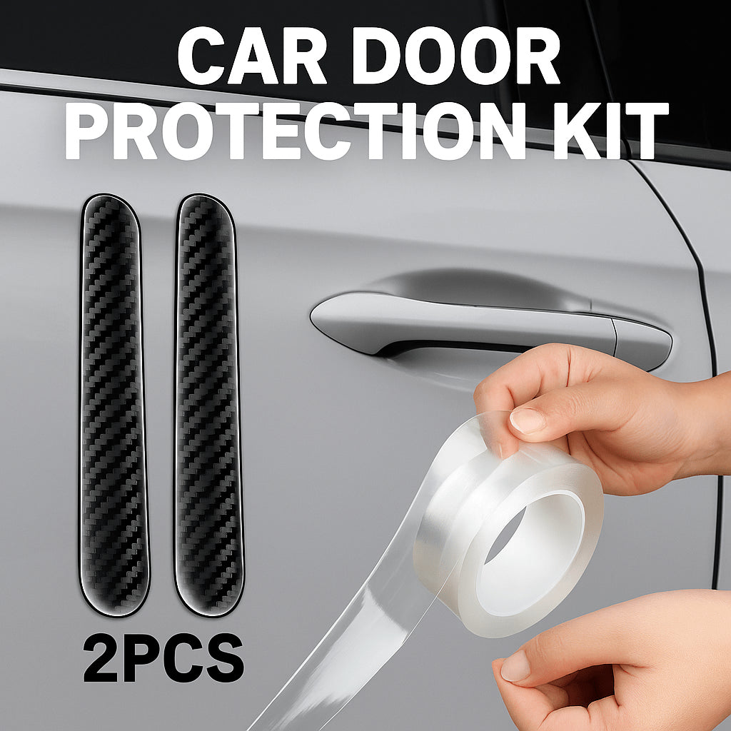 Car door edge film and handle guard protection kit – clear anti-scratch guards for 1 door