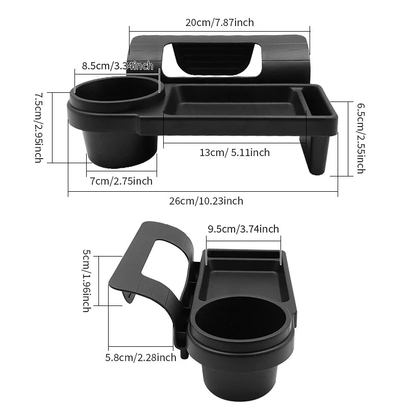 Car door organizer dimensions measurements and specifications diagram with sizes