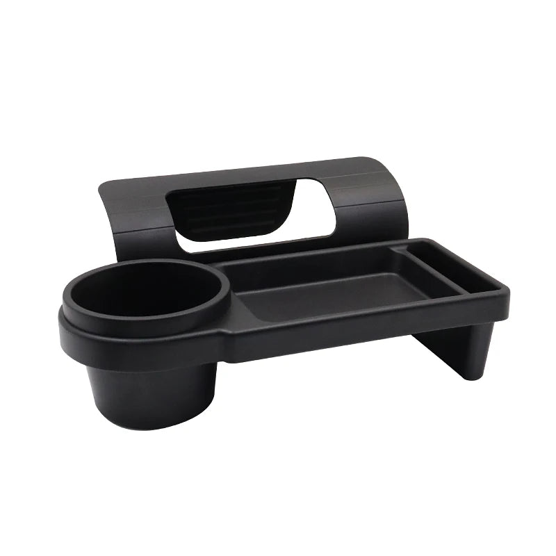 Car door pocket organizer product angle view with handle and storage compartments