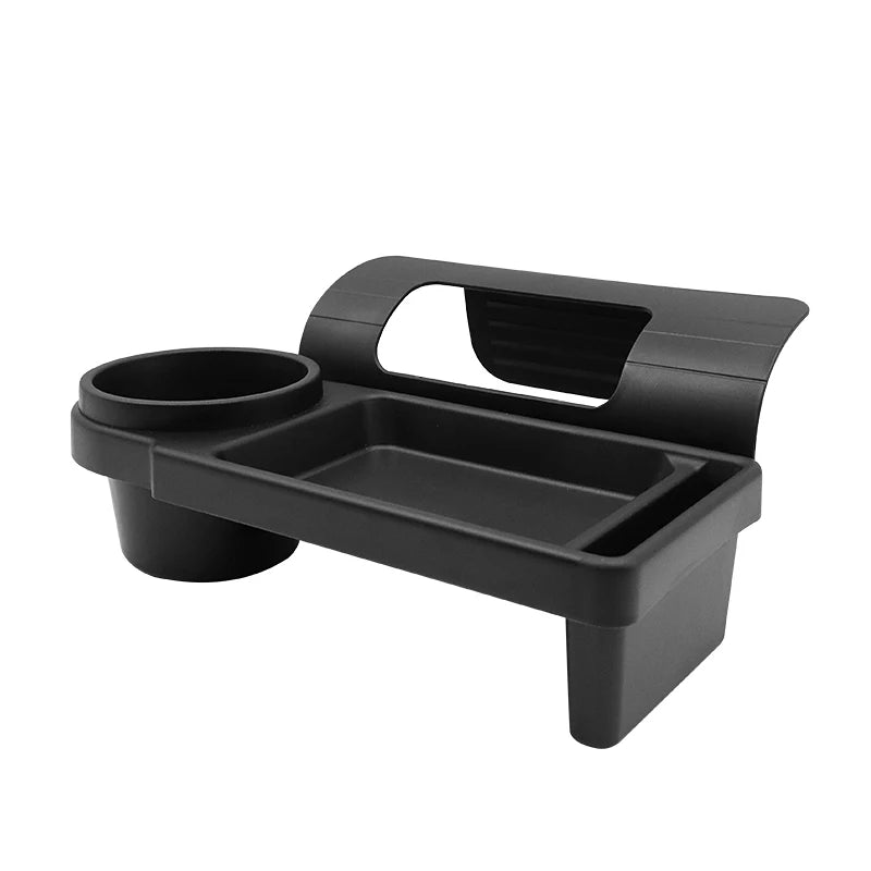 Car door pocket organizer product shot full view with cup holder and storage slots