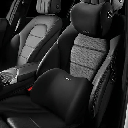 Black car lumbar support cushion