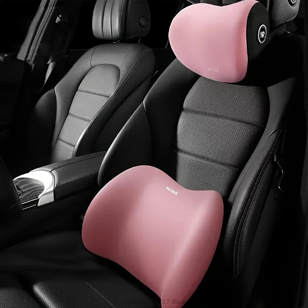 Pink car lumbar support cushion