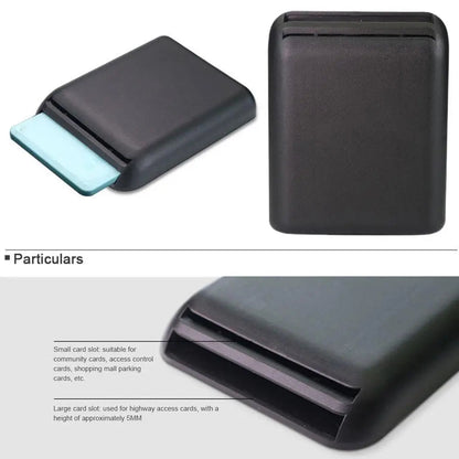 Car registration holder dual card slot design showing small and large storage slots