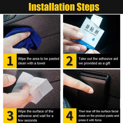 Car registration holder 4-step adhesive installation instructions