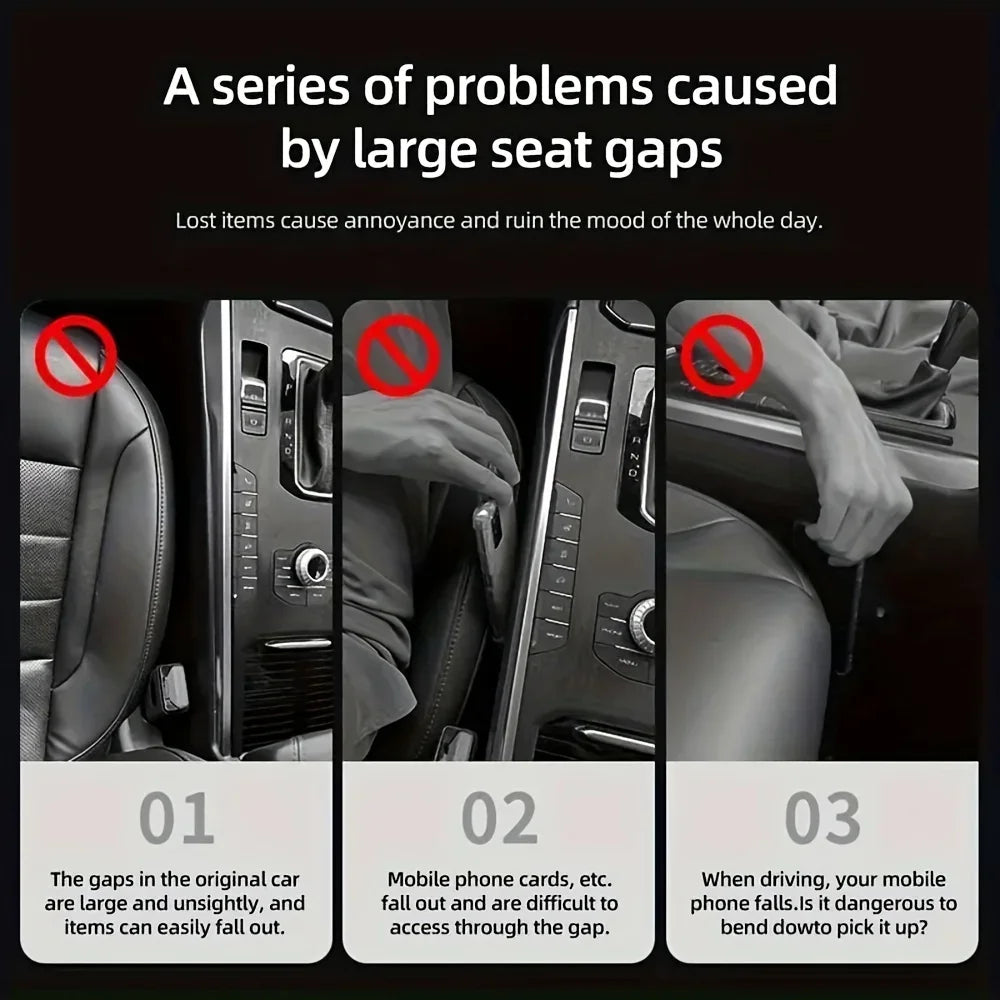 Infographic showing 3 problems caused by large car seat gaps