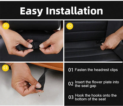 Installation instructions and mounting points for car seat tray table