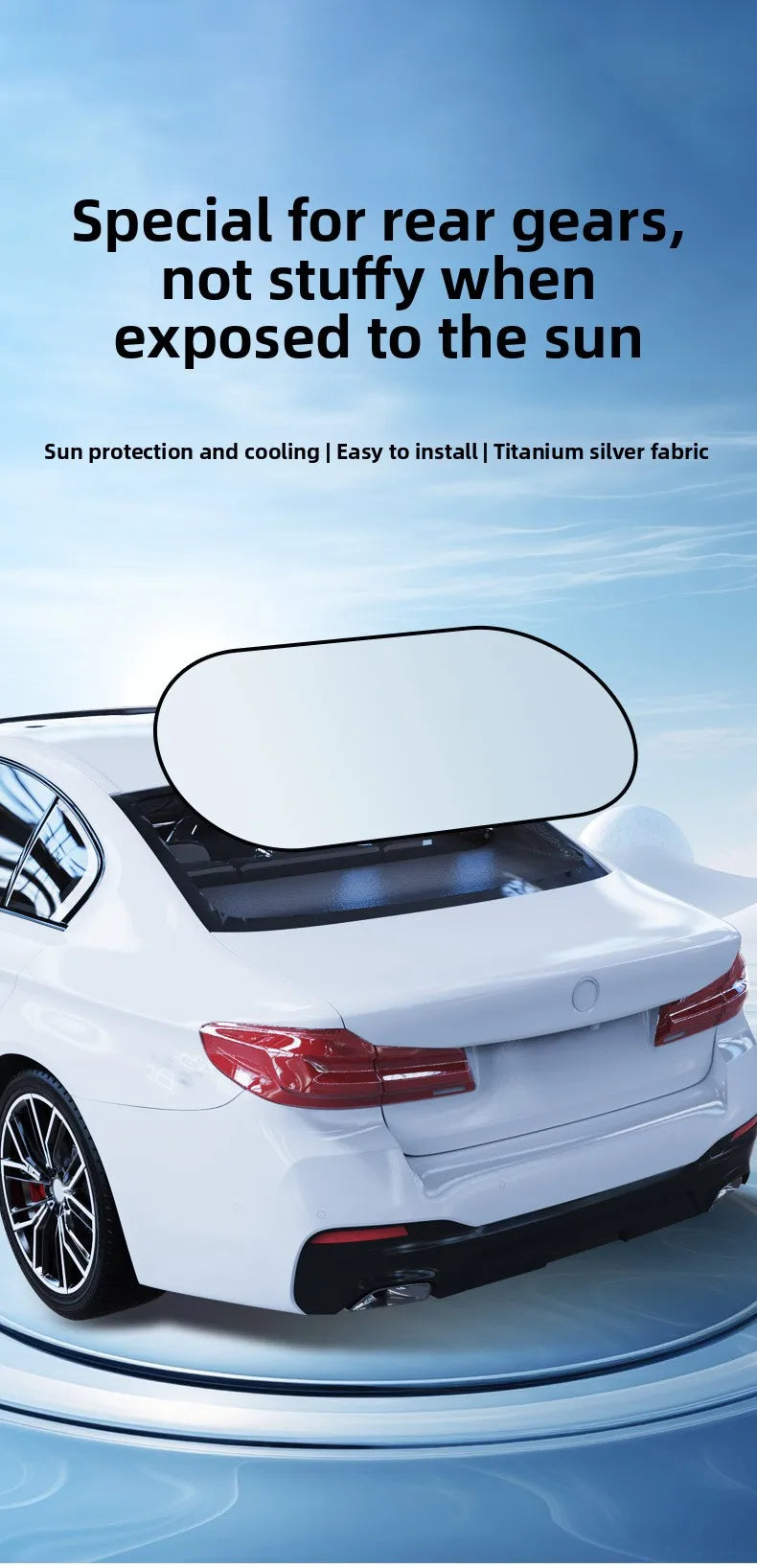 Rear window fit of car sun shade