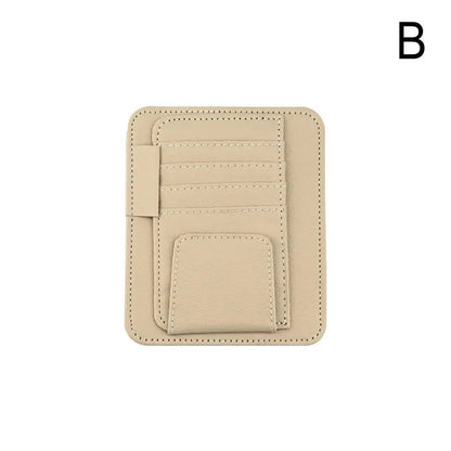 B configuration sun visor organizer multi-pocket layout
