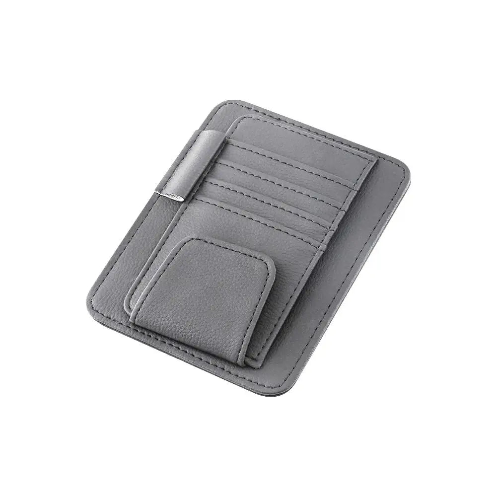 Sunglasses holder pocket in sun visor organizer