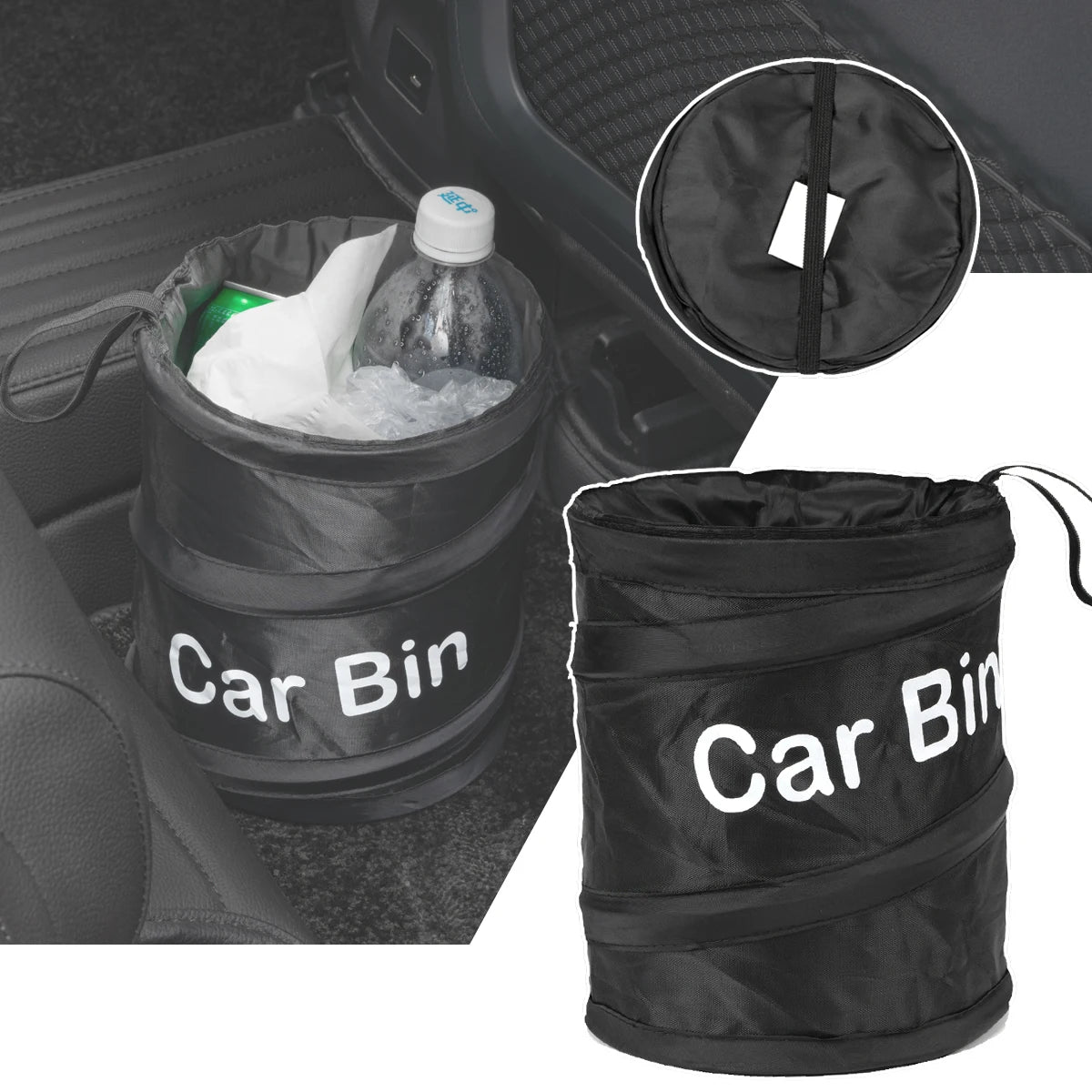 Leakproof inner lining of pop-up car trash bin – ideal for wet and dry waste