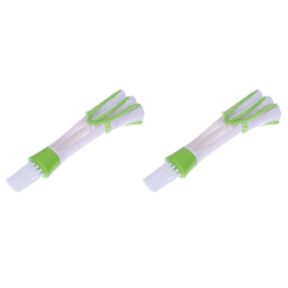 2-piece green microfiber duster set for AC vent and screen cleaning