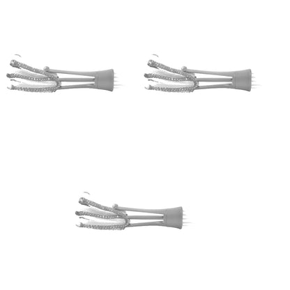 3-piece grey interior dusting brush set for car air conditioning vents