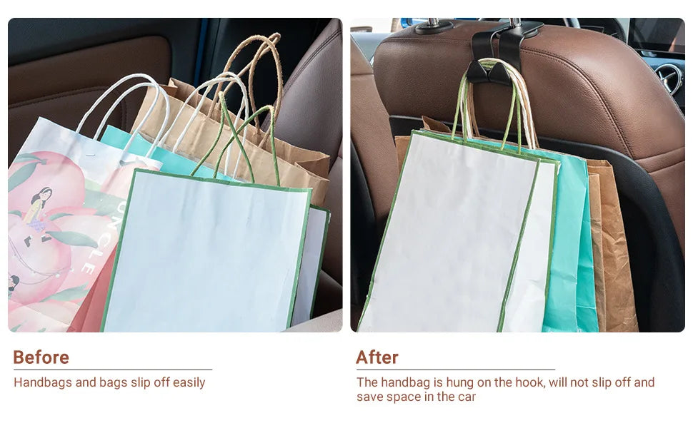 Car seat hooks four pack set with 20kg load capacity per hook