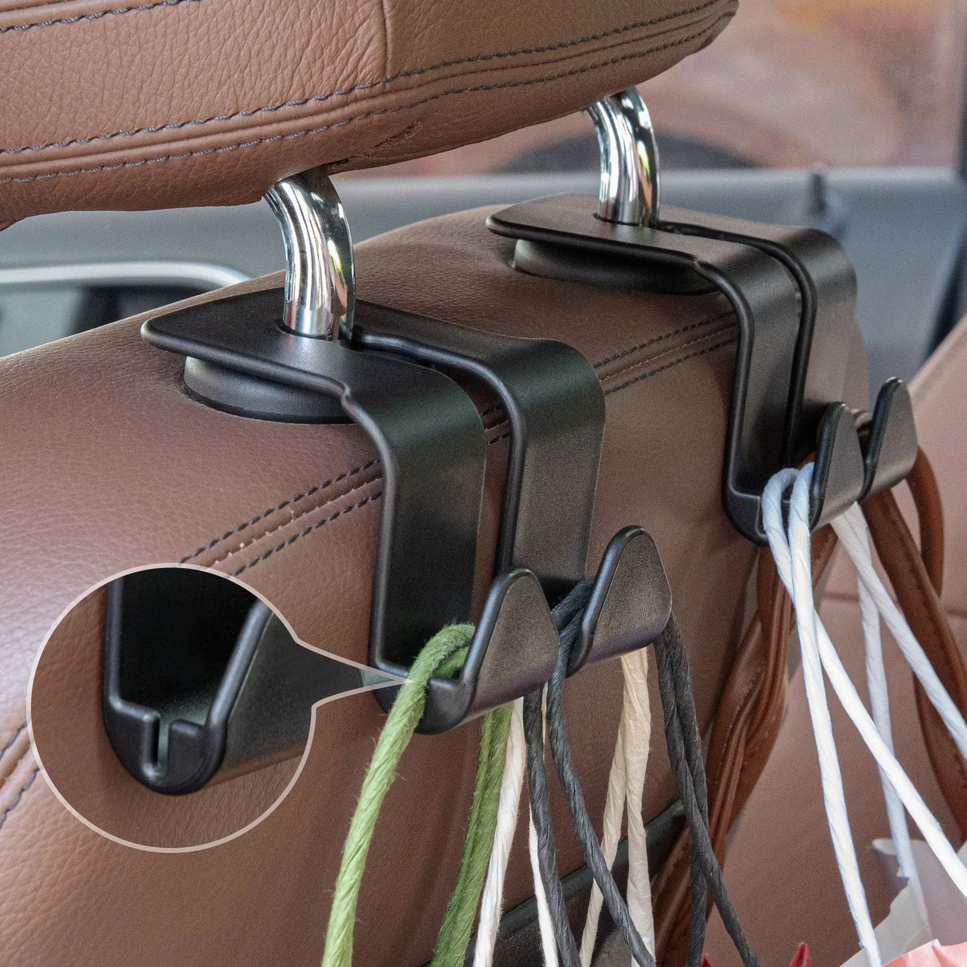 Car seat hooks interior storage solution hanging bags and accessories