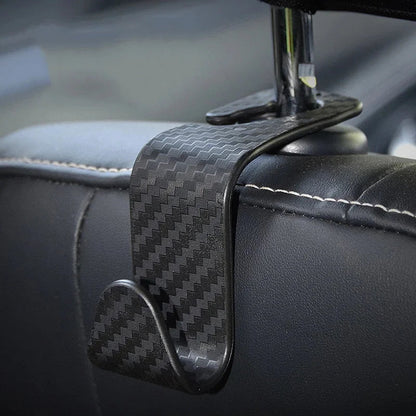 Car seat hooks carbon fiber pattern design pair hangers