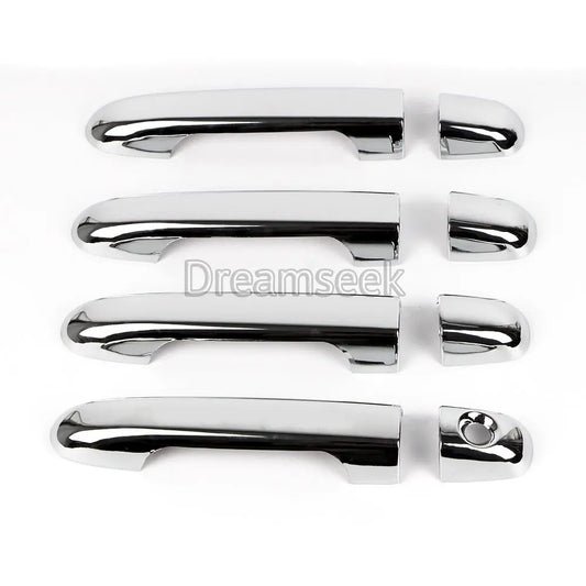 Chrome door handle cover set for Hyundai models with smart key system