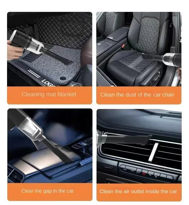 Handheld vacuum for car cleaning mats seat dust gaps and air outlets