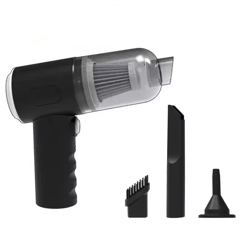Handheld vacuum with brush attachment crevice tool funnel and extension tubes